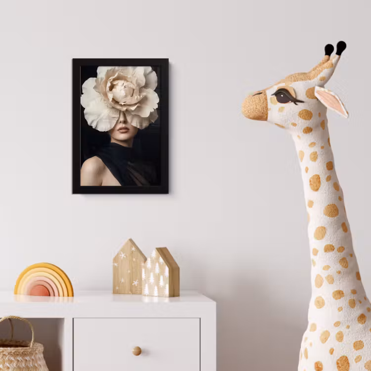Poster met lijst - Roos - Tijdloos - Zwart — 5