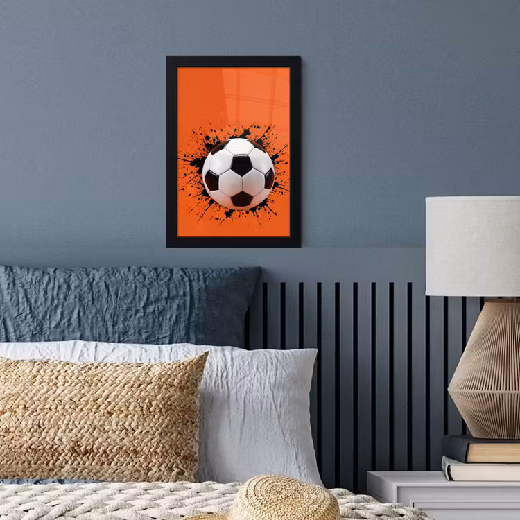 Poster met lijst - Voetbal - Verf - Sport - Oranje — 4
