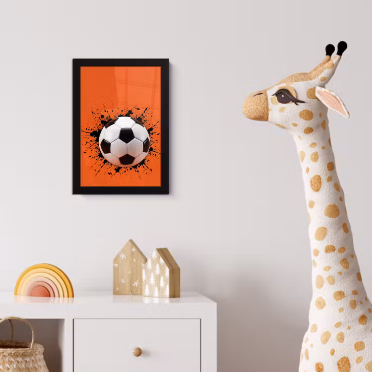 Poster met lijst - Voetbal - Verf - Sport - Oranje — 5