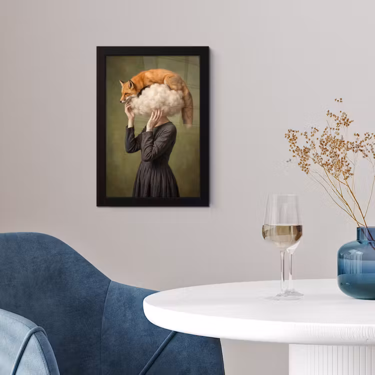 Poster met lijst - Vos - Surrealistisch - Groen — 2