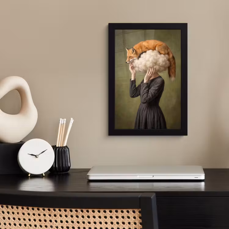 Poster met lijst - Vos - Surrealistisch - Groen — 3