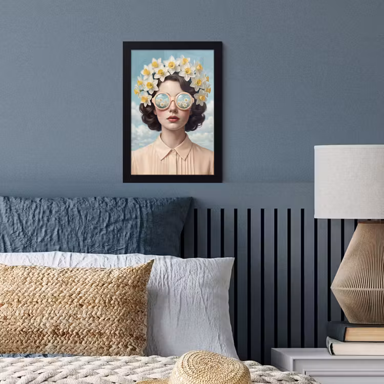 Poster met lijst - Vrouw - Narcissen - Geel — 4