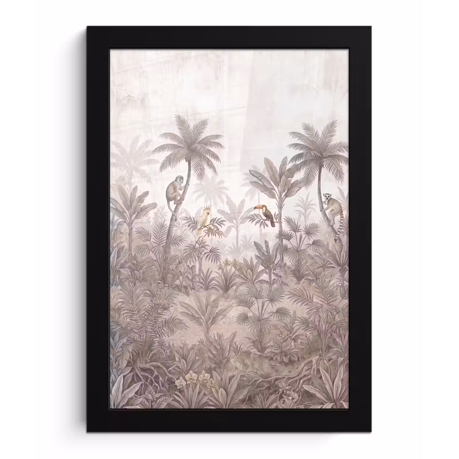 Poster met lijst - Jungle - Dieren - Palmbomen — 1