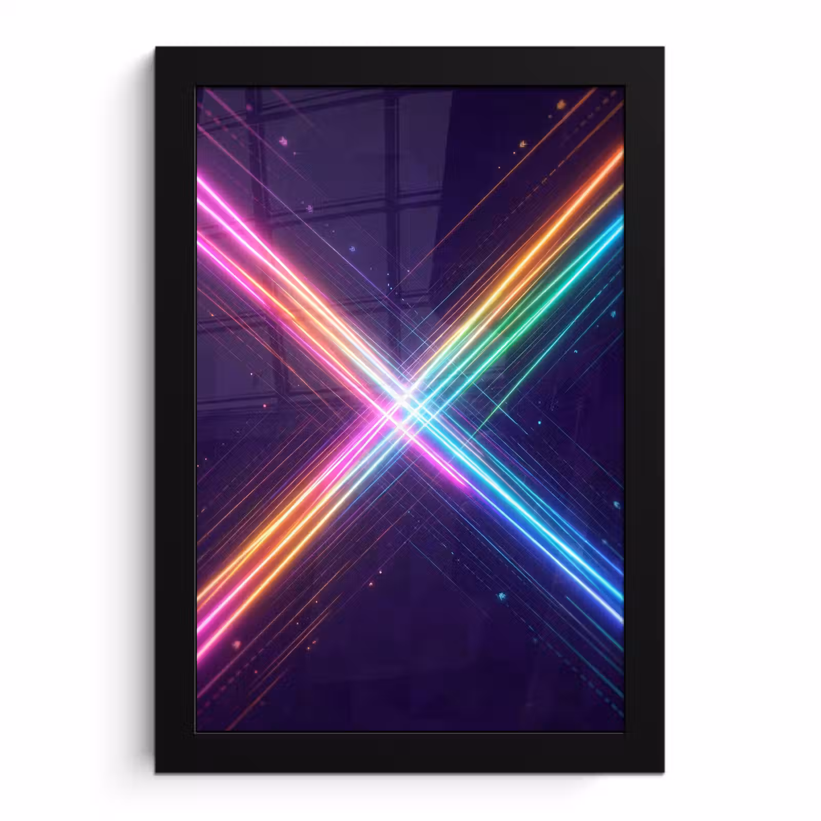 Poster met lijst - Kruisen - Lasterstralen - Neon — 1