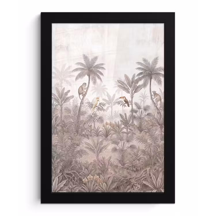 Poster met lijst - Jungle - Dieren - Palmbomen — 1