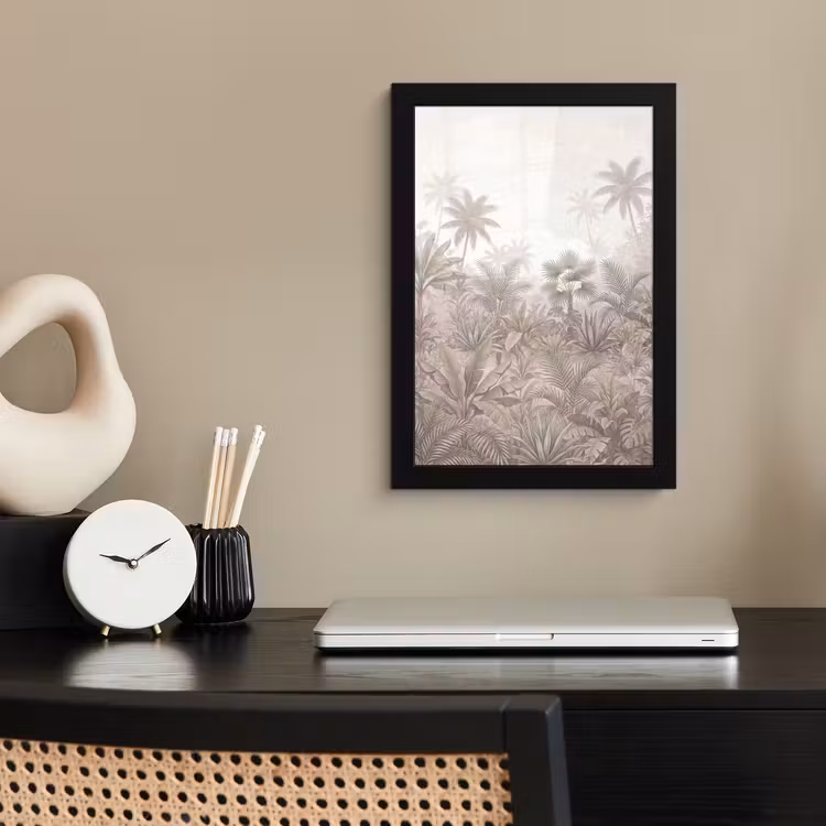 Poster met lijst - Jungle - Tropisch - Natuur -Vintage - Beige — 3