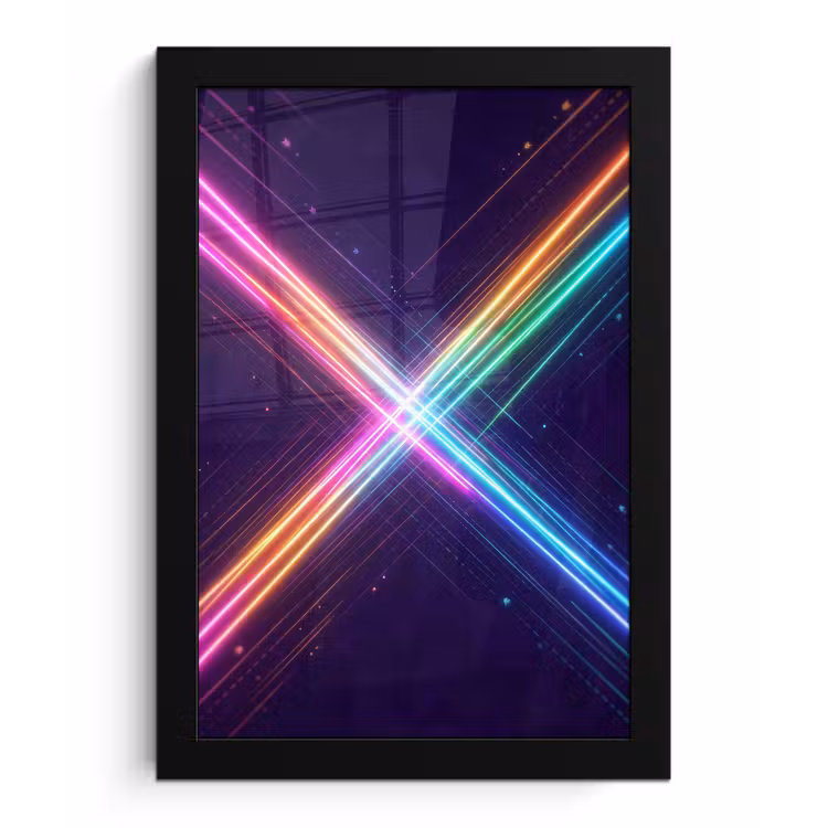 Poster met lijst - Kruisen - Lasterstralen - Neon — 1