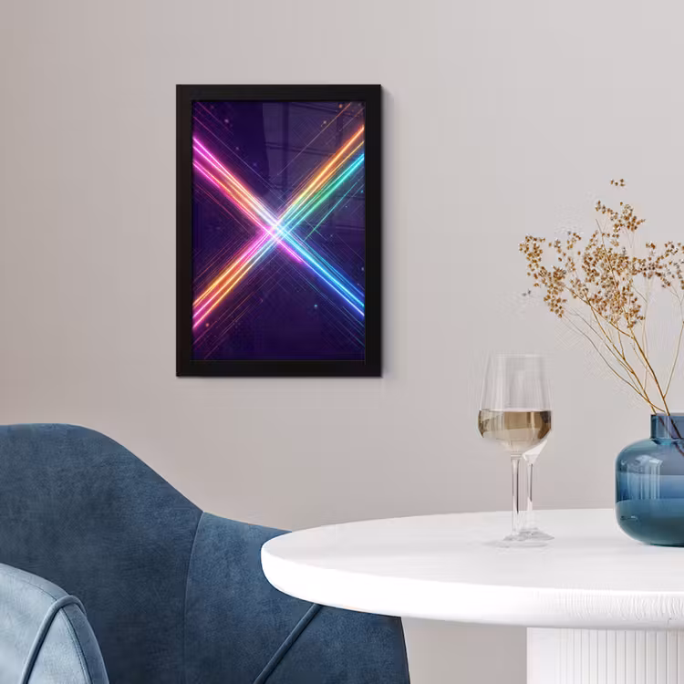 Poster met lijst - Kruisen - Lasterstralen - Neon — 2
