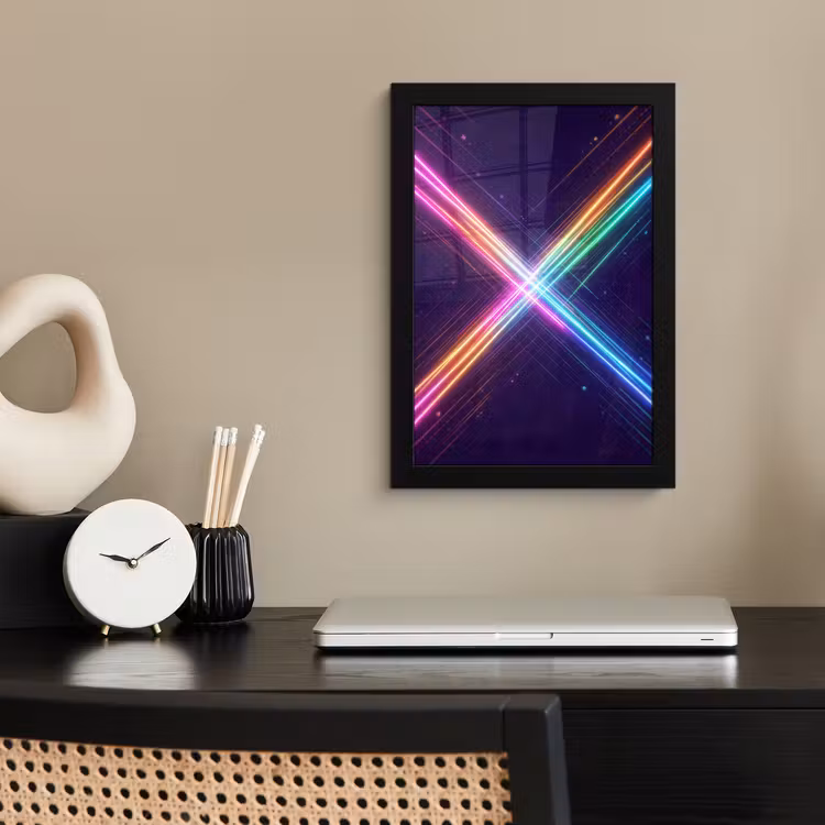 Poster met lijst - Kruisen - Lasterstralen - Neon — 3