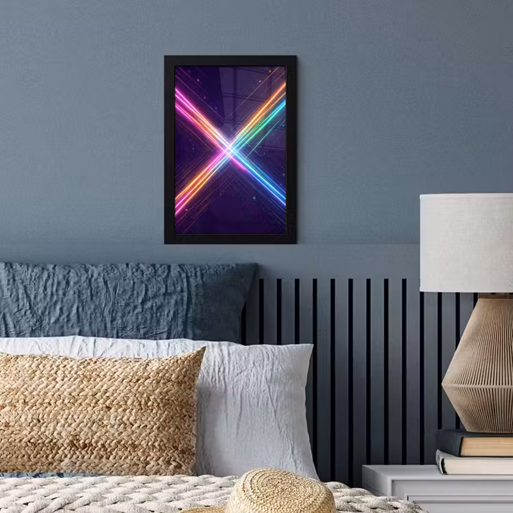 Poster met lijst - Kruisen - Lasterstralen - Neon — 4