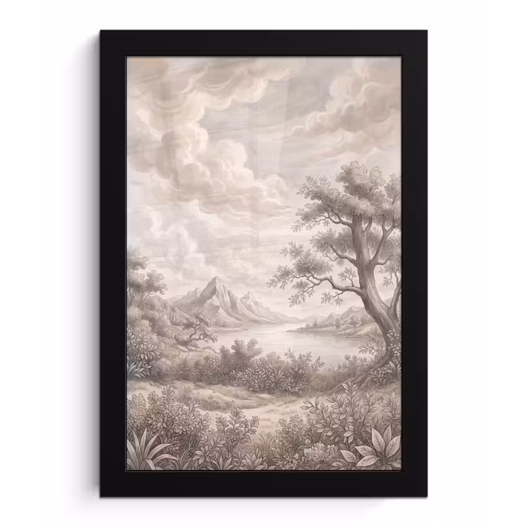 Poster met lijst - Landschap - Bergen - Meer - Natuur — 1