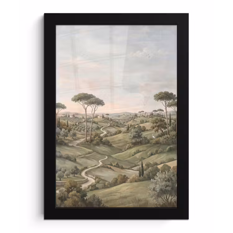 Poster met lijst - Landschap - Heuvels - Zandpad - Groen — 1