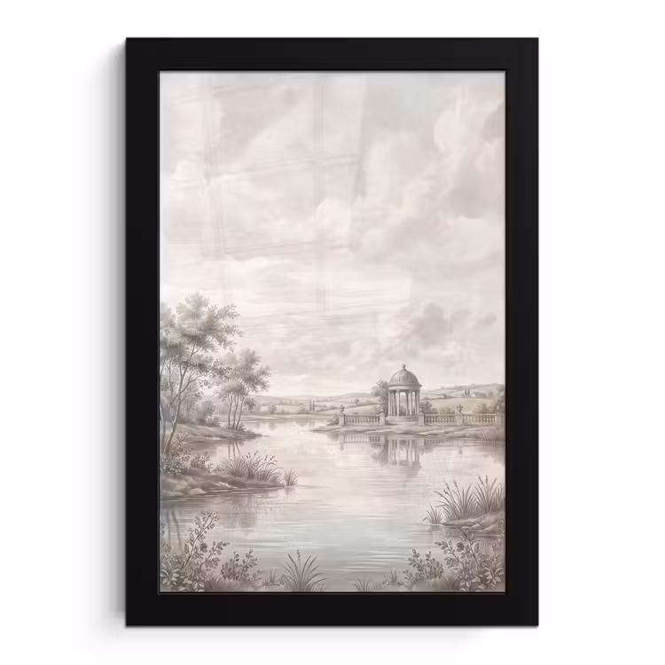 Poster met lijst - Landschap - Water - Natuur - Sepia — 1