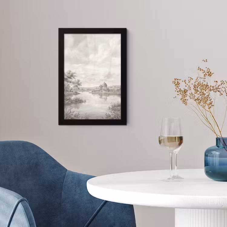 Poster met lijst - Landschap - Water - Natuur - Sepia — 2