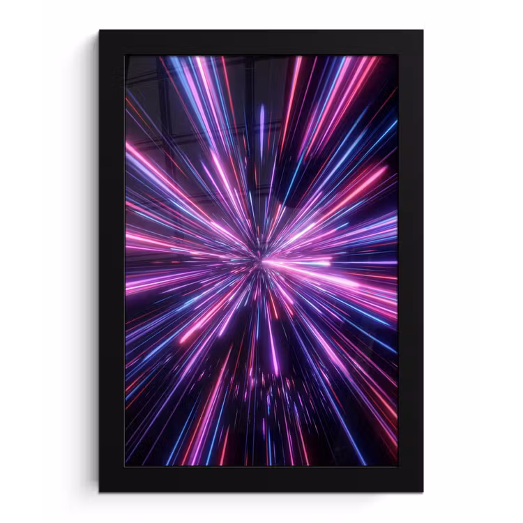 Poster met lijst - Lichtsnelheid - Ruimte - Roze - Paars — 1