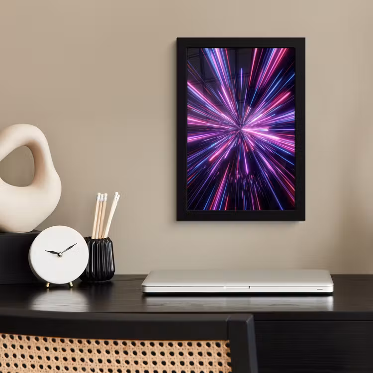 Poster met lijst - Lichtsnelheid - Ruimte - Roze - Paars — 3