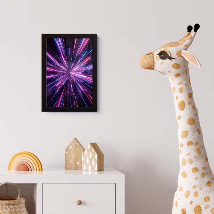 Poster met lijst - Lichtsnelheid - Ruimte - Roze - Paars — 5