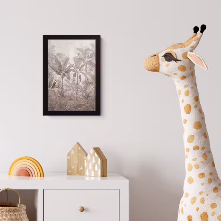 Poster met lijst - Natuur - Jungle - Ringstaartmaki - Bruin — 5