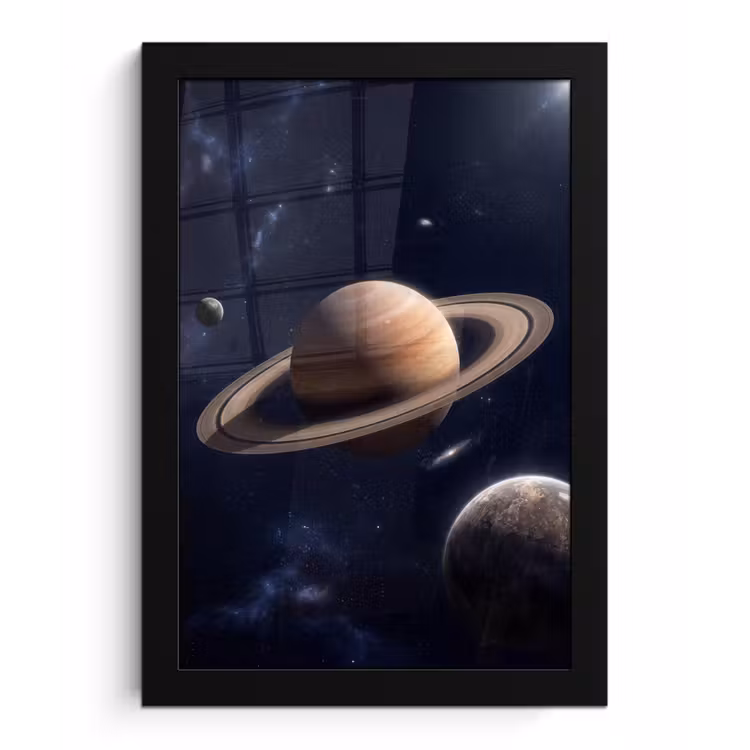Poster met lijst - Planeten - Saturnus - Ruimte — 1