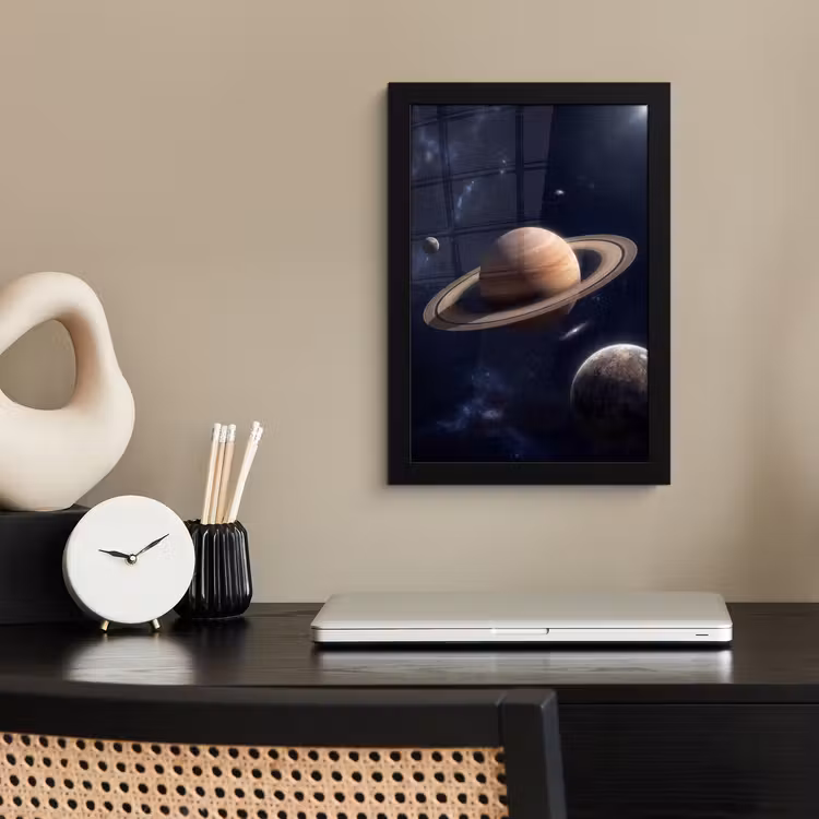 Poster met lijst - Planeten - Saturnus - Ruimte — 3