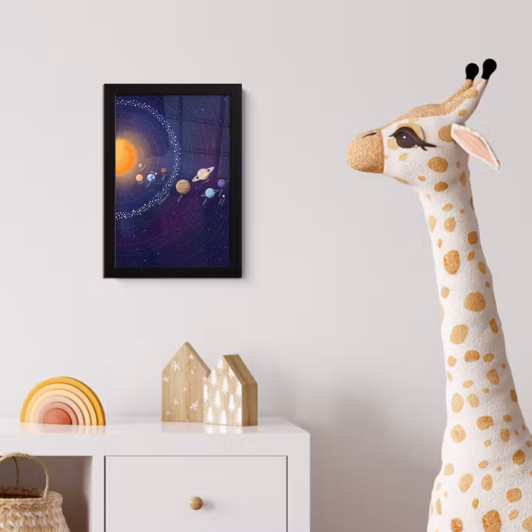 Poster met lijst - Planetenstelsel - Ruimte - Illustratie — 5