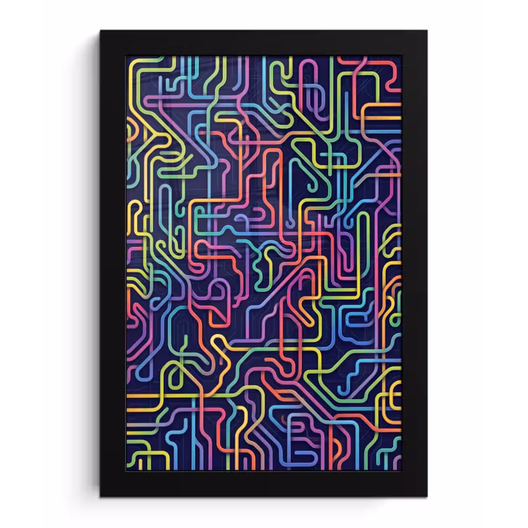Poster met lijst - Retro - Abstract - Neon — 1