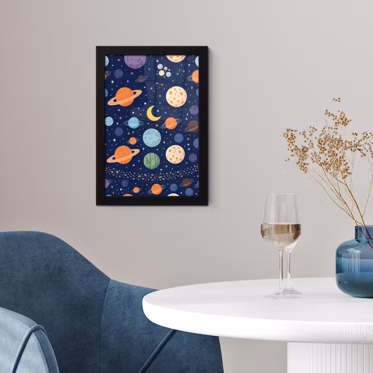 Poster met lijst - Ruimte - Planeten - Kleurrijk — 2