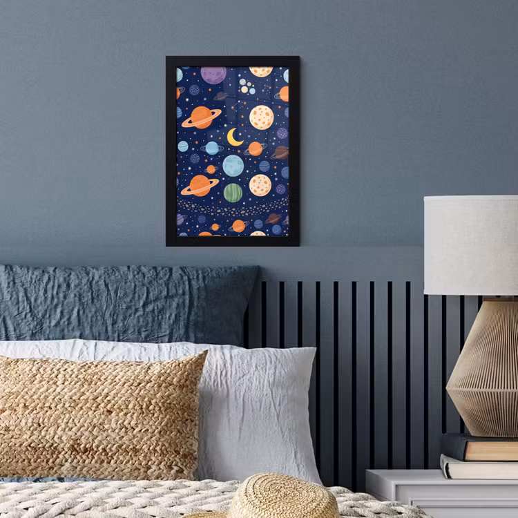 Poster met lijst - Ruimte - Planeten - Kleurrijk — 4