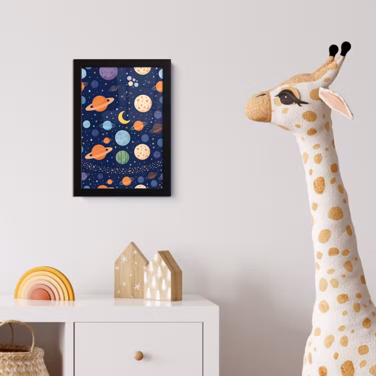 Poster met lijst - Ruimte - Planeten - Kleurrijk — 5