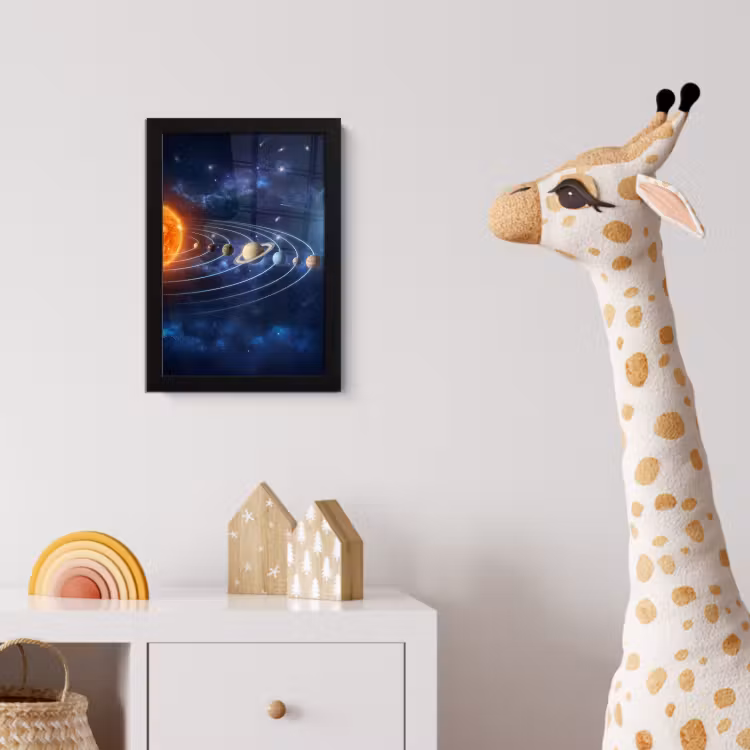 Poster met lijst - Ruimte - Zonnestelsel - Blauw — 5