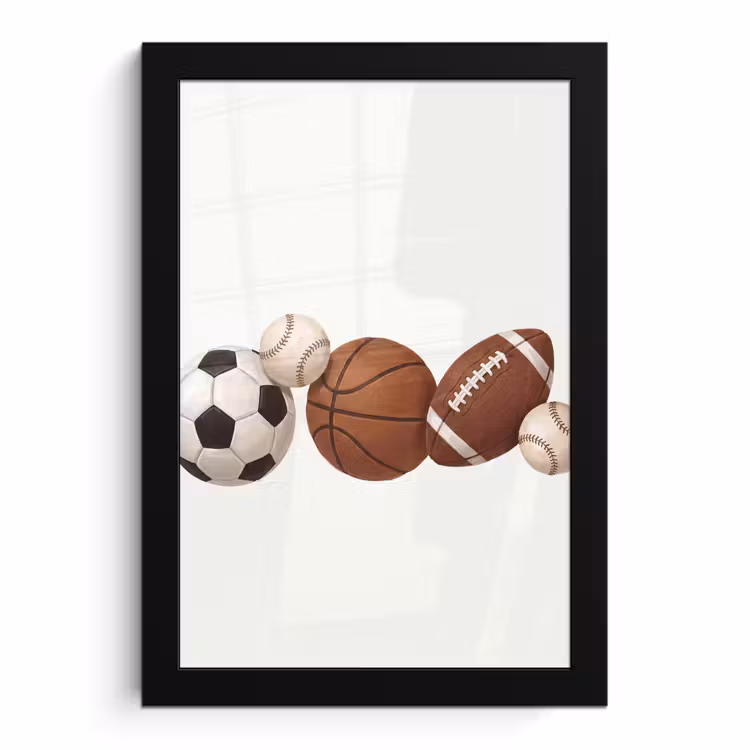 Poster met lijst - Sport - Ballen - Illustratie — 1