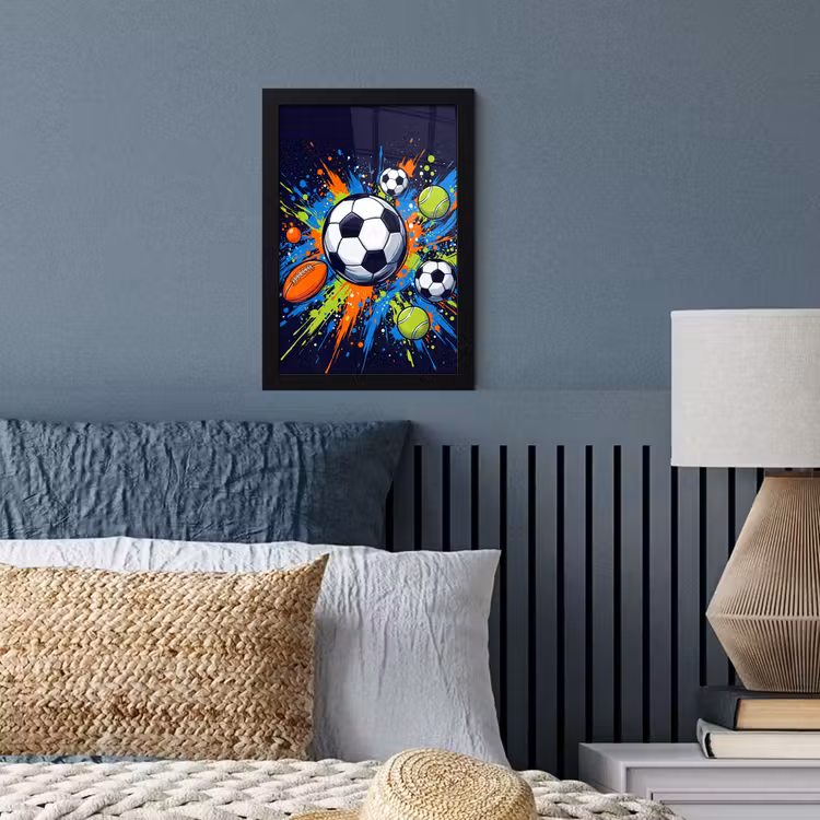 Poster met lijst - Sport - Ballen - Kleurrijk — 4