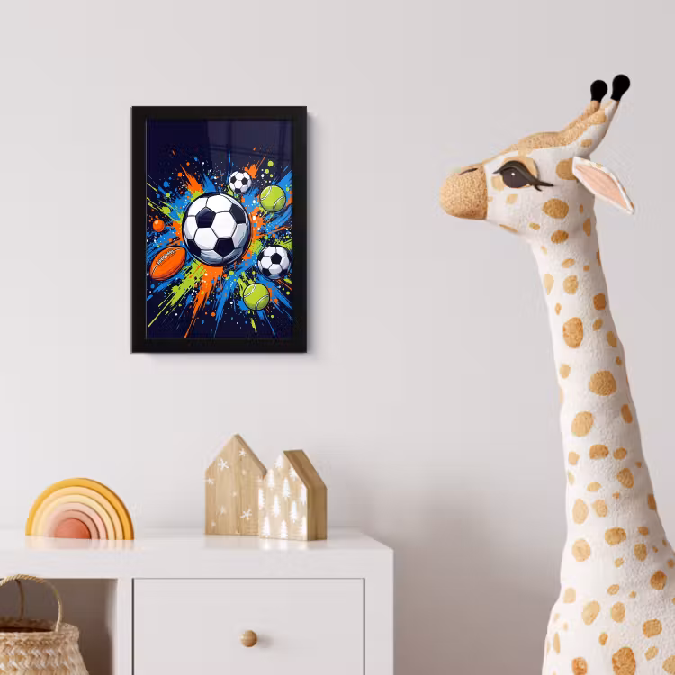 Poster met lijst - Sport - Ballen - Kleurrijk — 5