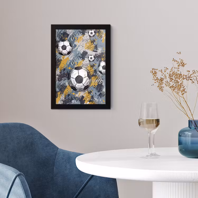 Poster met lijst - Voetbal - Abstract - Sport - Kleurrijk — 2