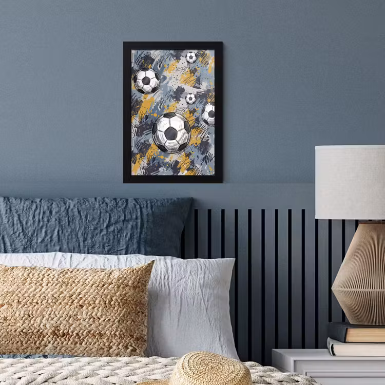 Poster met lijst - Voetbal - Abstract - Sport - Kleurrijk — 4