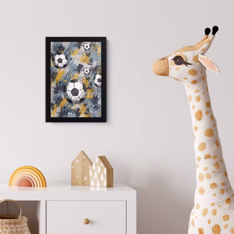 Poster met lijst - Voetbal - Abstract - Sport - Kleurrijk — 5