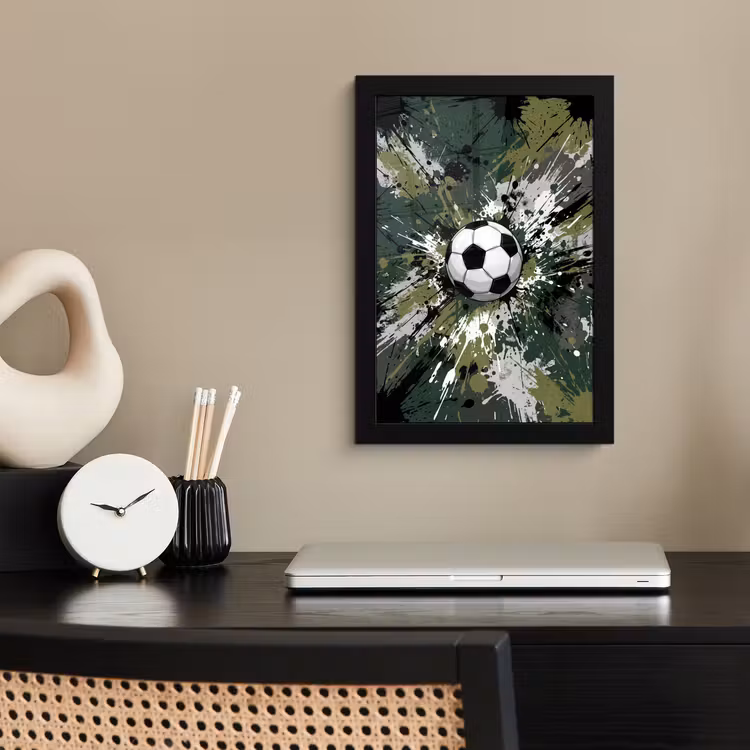 Poster met lijst - Voetbal - Verf - Spetters - Groen — 3