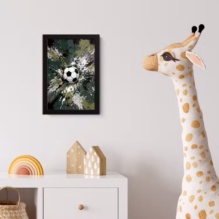 Poster met lijst - Voetbal - Verf - Spetters - Groen — 5