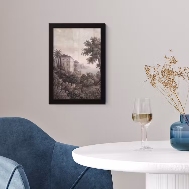 Poster met lijst - Zee - Villa - Beige — 2
