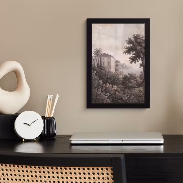 Poster met lijst - Zee - Villa - Beige — 3