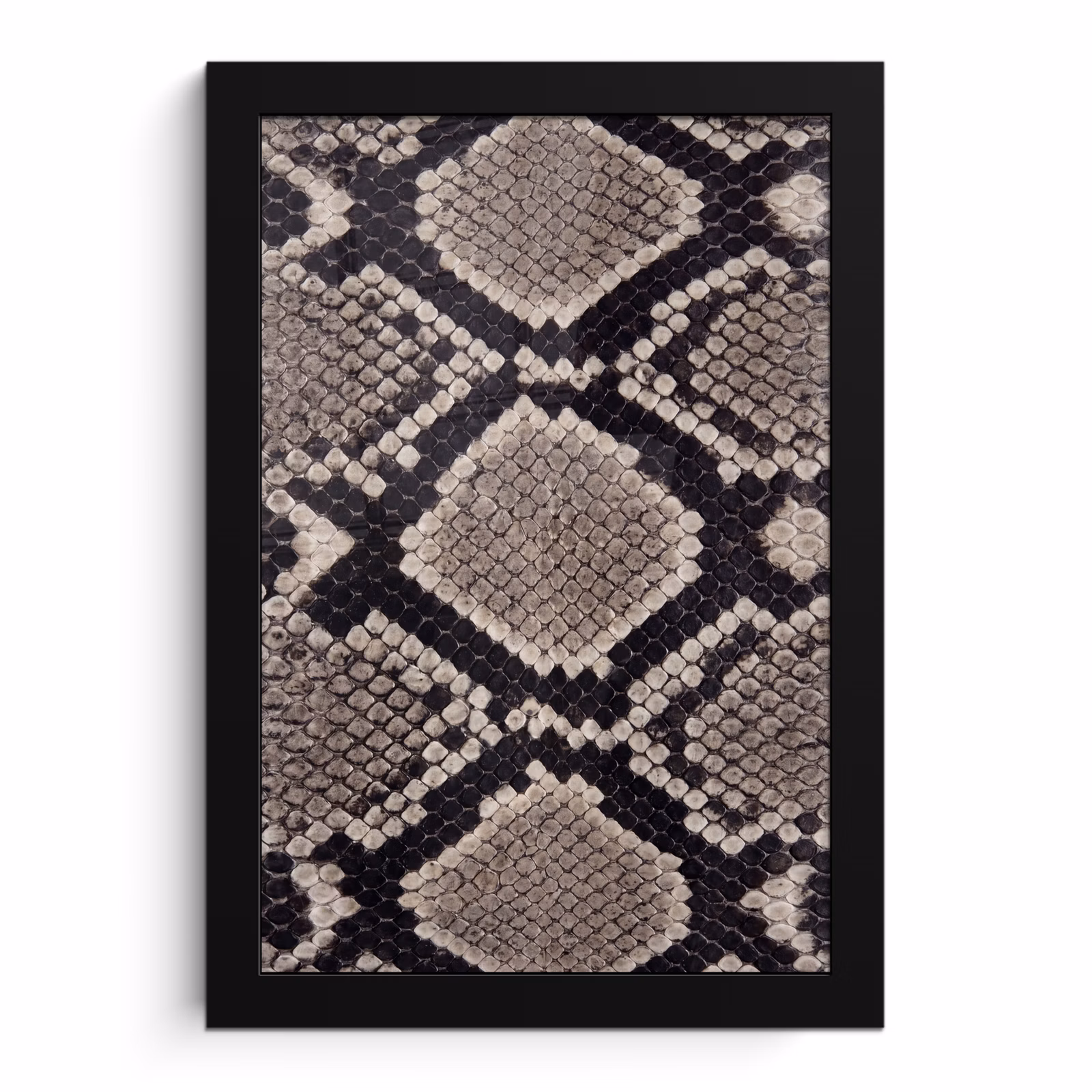 Poster met lijst - Slangenleer - Patroon - Beige — 1