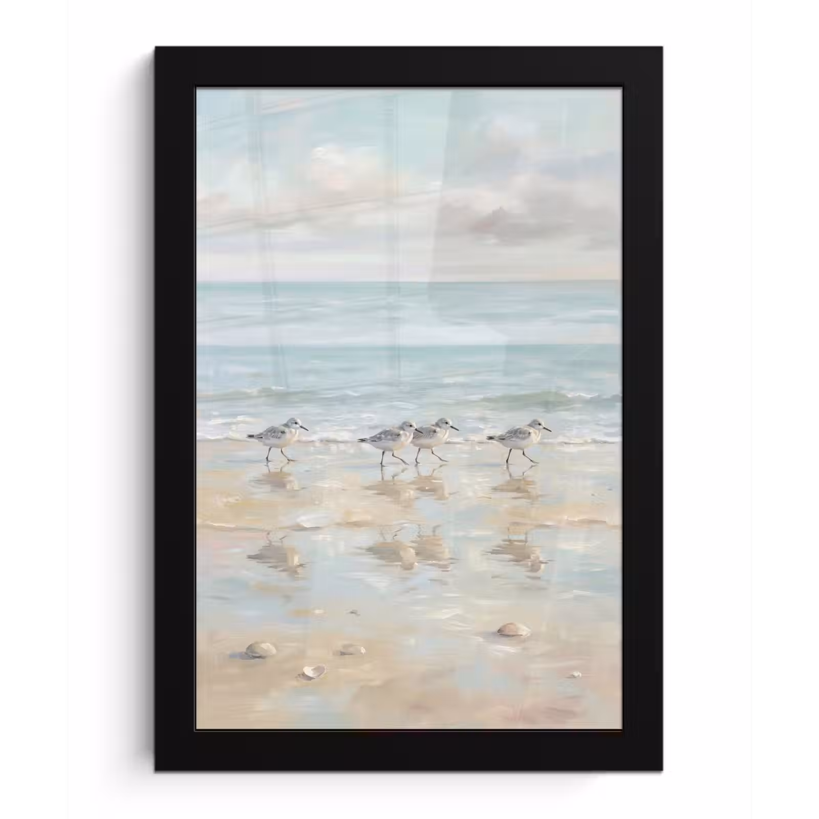 Poster met lijst - Vogels - Strand - Zee — 1