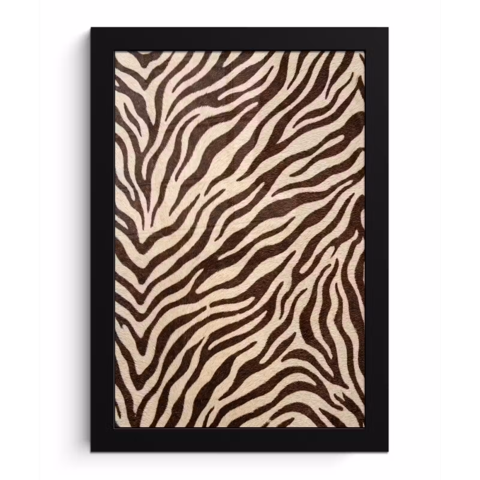 Poster met lijst - Zebra - Strepen - Bruin — 1