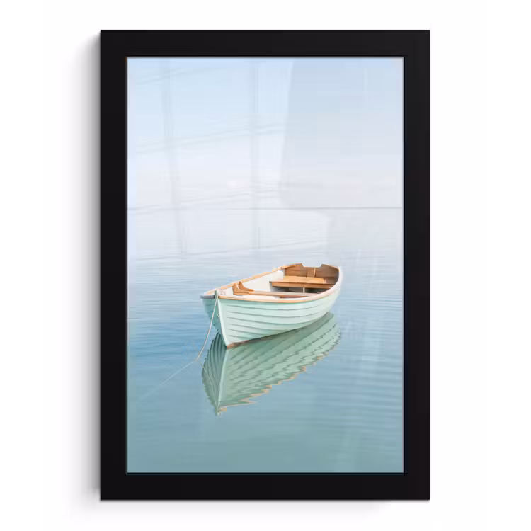 Poster met lijst - Minimalistisch - Boot - Zee — 1