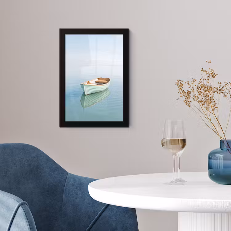 Poster met lijst - Minimalistisch - Boot - Zee — 2
