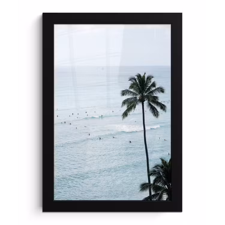 Poster met lijst - Oceaan - Palmbomen - Surfers — 1