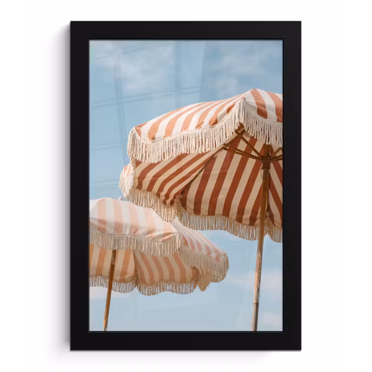 Poster met lijst - Parasol - Lucht - Rood — 1