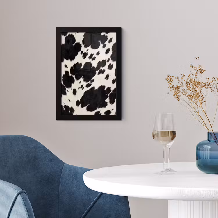 Poster met lijst - Patroon - Vacht - Zwart - Wit — 2