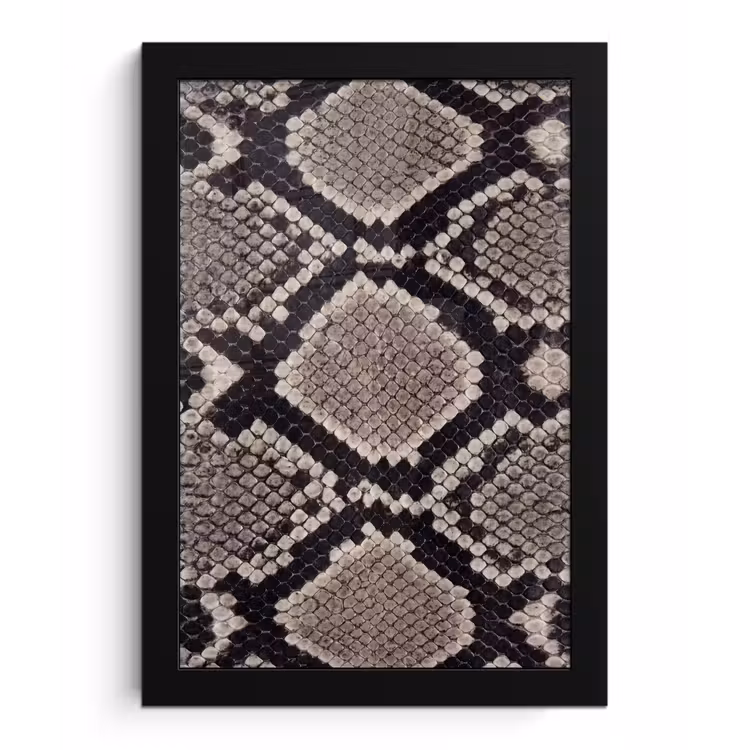 Poster met lijst - Slangenleer - Patroon - Beige — 1