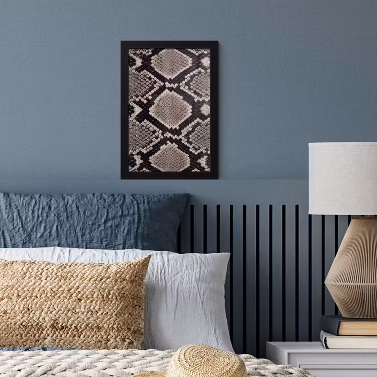 Poster met lijst - Slangenleer - Patroon - Beige — 4